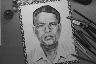 create custom portraits with charcoal and pencil blend