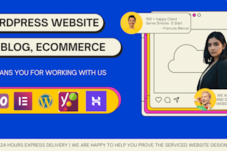 design wordpress website hosting, build, create, customise, blog , responsive