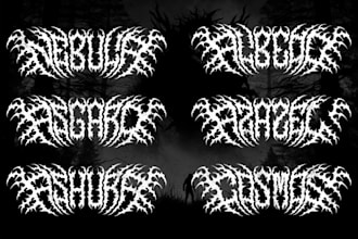 draw a metal band, grindcore, deathcore logo within a day