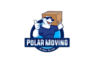 design coolest polar bear moving business logo