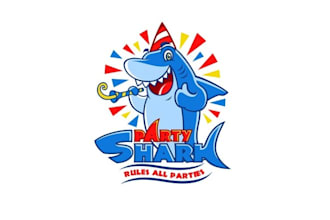 design unique shark party invitation logo