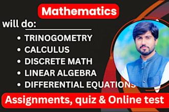 help in mathematics, calculus, statistics, linear algebra and discrete math