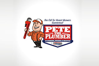 design awesome plumbing troubles hooting logo
