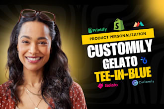 setup shopify customily teeinblue zepto product personalization gelato printful