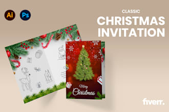 design custom christmas card, new year card, holiday card