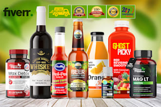 do product label design, beer, wine, sauce, juice, supplement label design