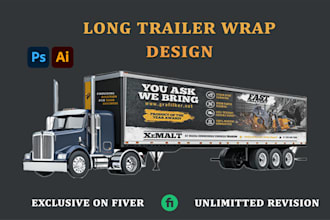 do long trailer, box trailer ,food truck ,food cart, food stall wrap design