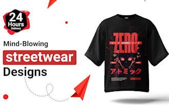 create mindblowing streetwear design  24 hour delivery