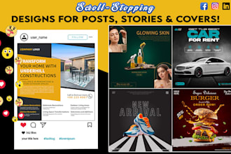 craft modern and unique facebook and instagram post or story
