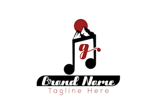make outstanding excellent music brand logo