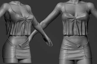 realistic unisex 3d second life model clothing animation 3d fashion 3d garment