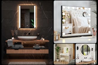 do stunning 3d visualization and rendering of mirrors