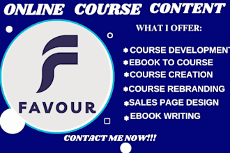 do online course content ebook writer elearning course website training manual