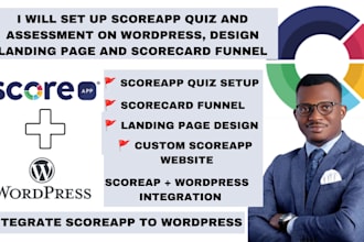 set up scoreapp quiz and assessment on wordpress, with landing page for lead gen