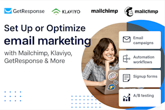 set up or optimize your email marketing with mailerlite, brevo, or getresponse