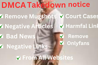 permanently remove mugshots articles bad news cases delete negative links google