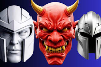 3d mask, 3d cosplay helmet mask helmet  armor cosplay 3d model for 3d printing