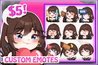 draw emotes twitch, sub badges for vtuber, discord   and stream