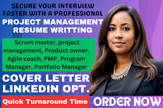write scrum master, project management, product owner, agile coach, pmp resume