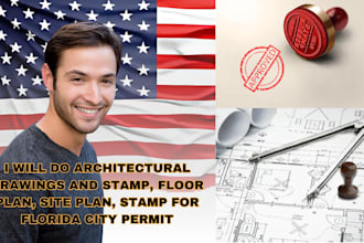 do architectural stamp, floor plan, site plan stamp for florida city permit