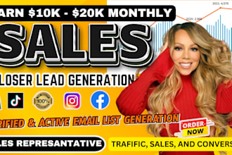 be your sales closer, lead generation, online sales, and sales representative
