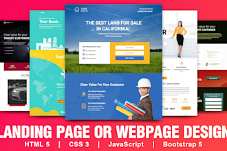 create a responsive landing page or webpage