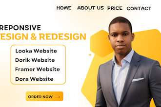 design professional dora, dorik, framer, and looka websites
