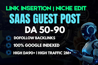 do saas guest post, link insertion and niche edit on high da saas blog