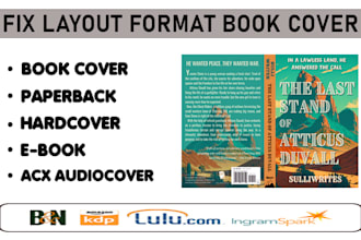 format edit layout your book cover for paperback,hardcover and acx
