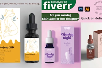 do luxurious cbd label sticker design with packaging
