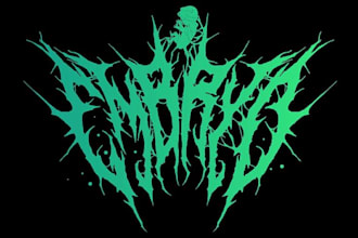 draw a detailed, brutal metal band logo