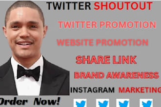 promote shoutout share website link to 85m twitter ig yt tiktok audience
