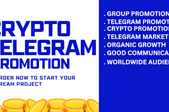 crypto telegram promotion, crypto  marketing
