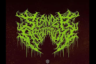 design death metal logo with texture and chrome effect