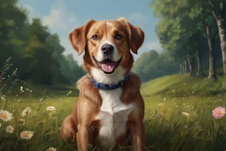 create a charming pet portrait of your dog