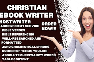 write christian ebook devotional ebook ghostwriter, medical ebook writer