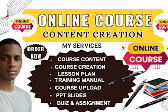 create online course content training manual lesson plan and course curriculum