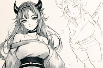sketch anything or concept into anime style