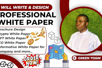write and create professional white paper, brochure design for your company