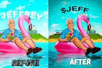 fix, clean, improve, edit, modify, restore or convert meme coin image, nft photo