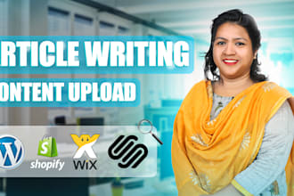 write and upload optimized content,articles and blog posts