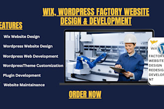 do custom wix, wordpress website for your factory, mafacturing industry