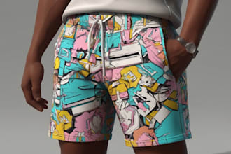 create streetwear shorts design