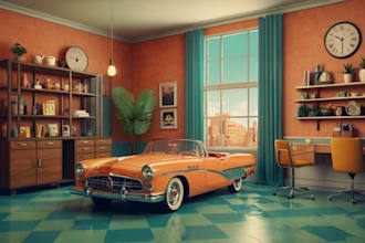 draw retro vintage style illustration
