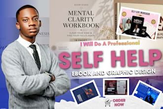 write self help ebooks on anxiety and mental health with workbook journal design