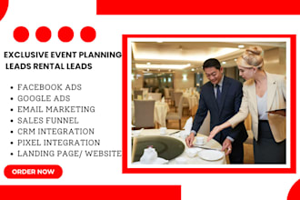 generate event planning leads rental service leads cooperate event planner leads