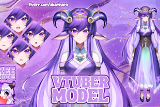 draw an enchanting vtuber model or your oc in anime style for streaming