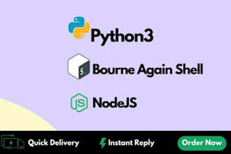 do python, nodejs projects, scripts, build bots, web crawlers, restfulapi,