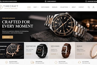 build wristwatch website, smartwatch store, watch band and bangle ecommerce site