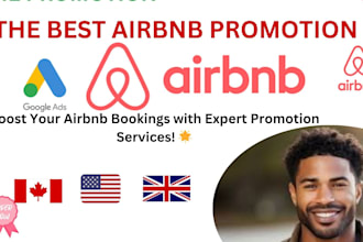 promote airbnb promotion, vrbo listing bookings with marketing and optimization